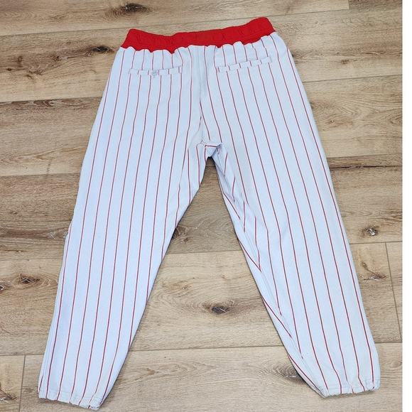 Vintage Powers   Grey and Red Pinned Striped Base Ball Pants Mens Size 36 - Picture 1 of 12